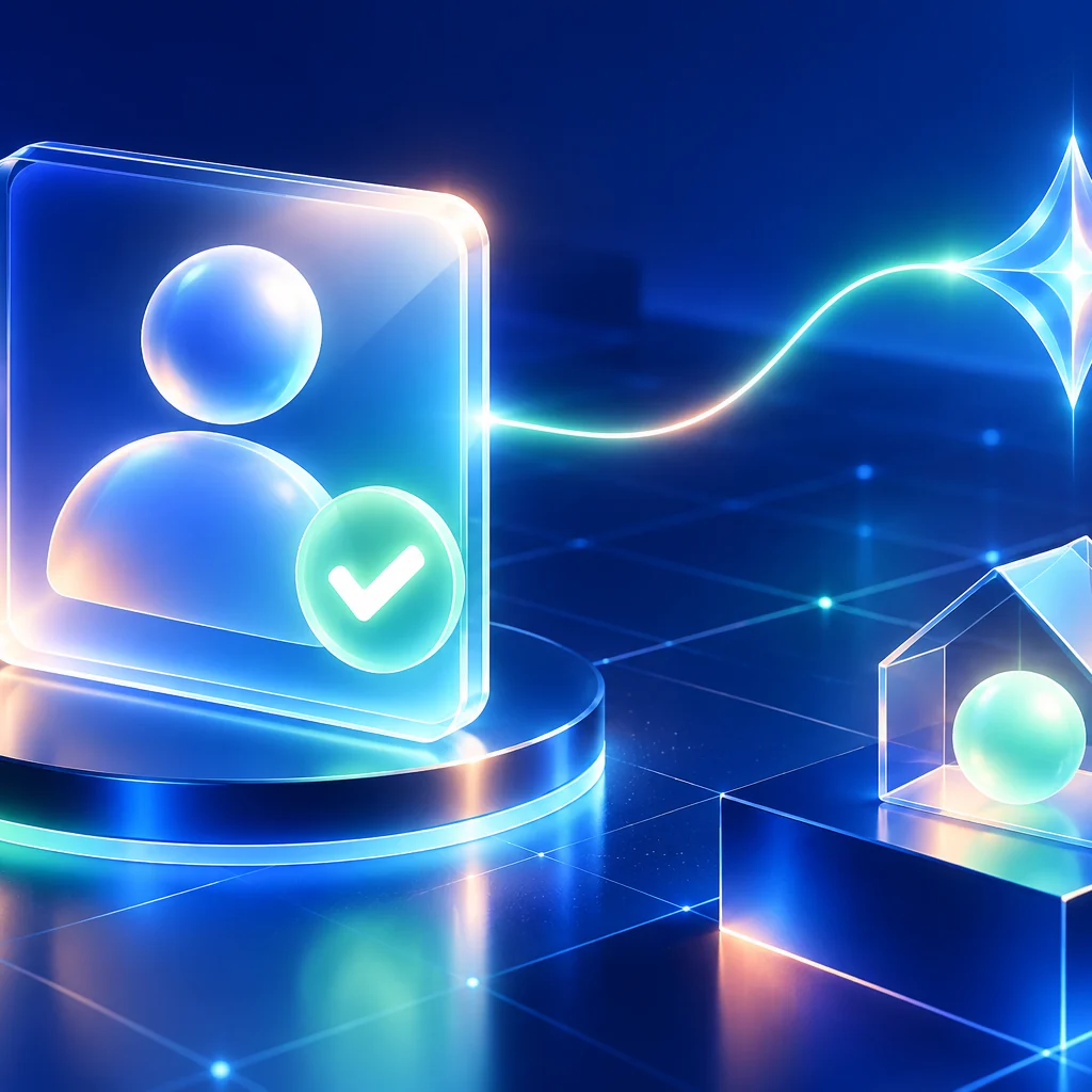 Blue and mint illustration of a Google account with an 18-month activation pass